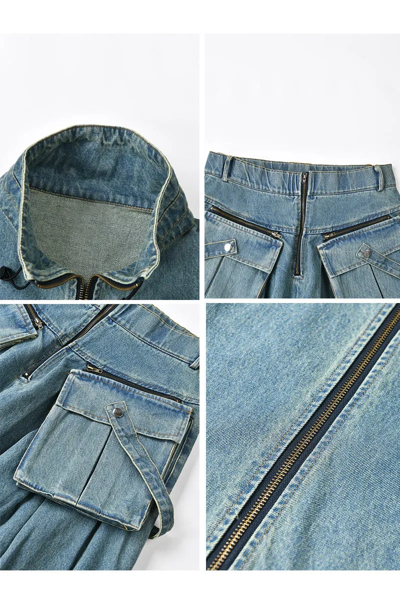 UI0194 Premium Denim Jacket Pants Set