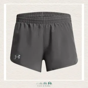 Under Armour Youth Girls' Fly-By 3 Shorts - Gray