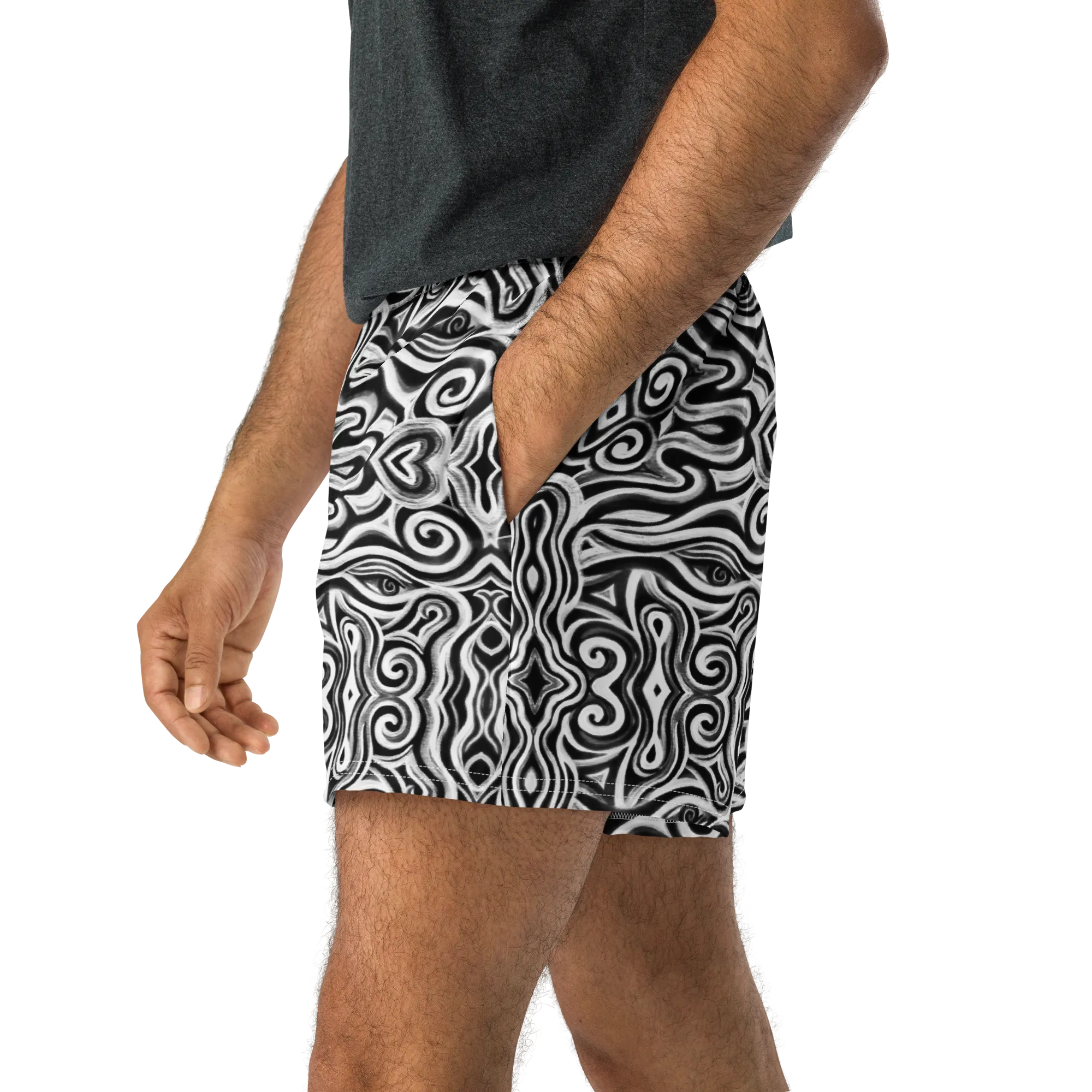 Unisex Running Shorts (Recycled Material)- "Time Travel" Design