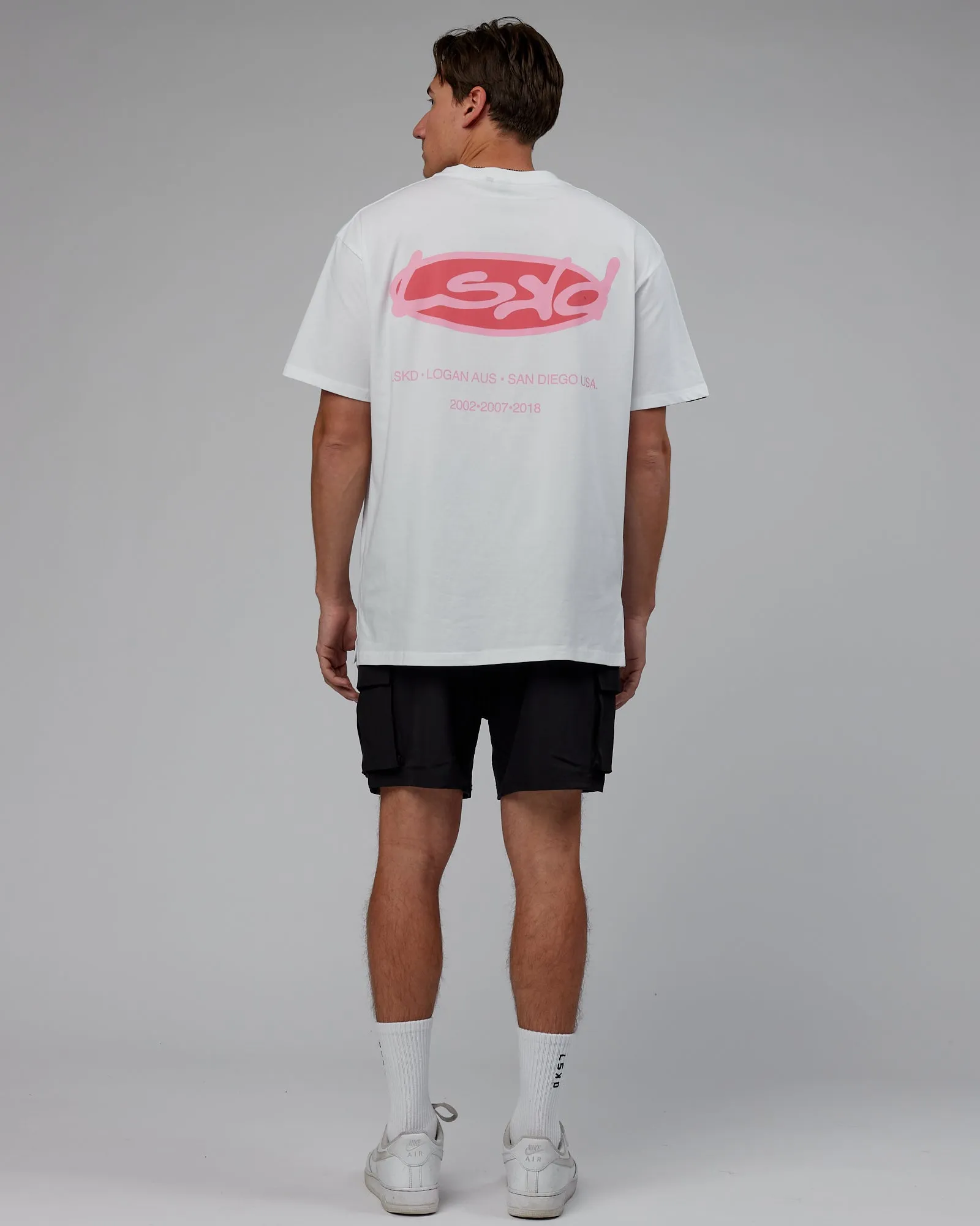 Unisex Unhinged FLXCotton Tee Oversize - White-Pink