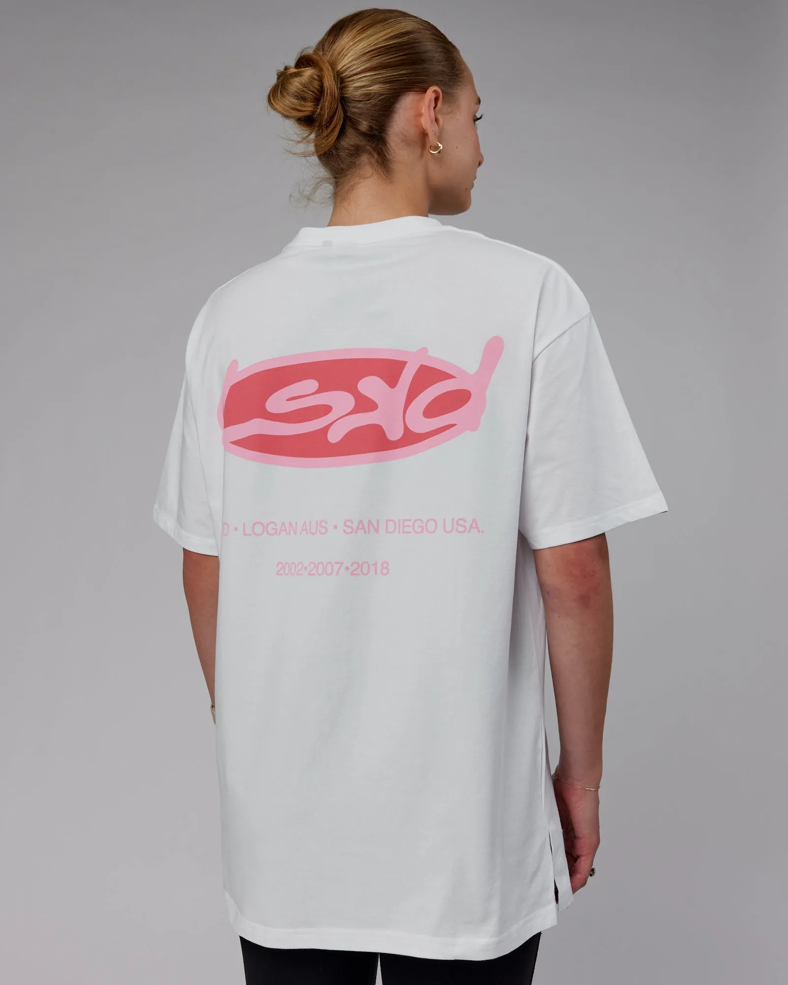 Unisex Unhinged FLXCotton Tee Oversize - White-Pink