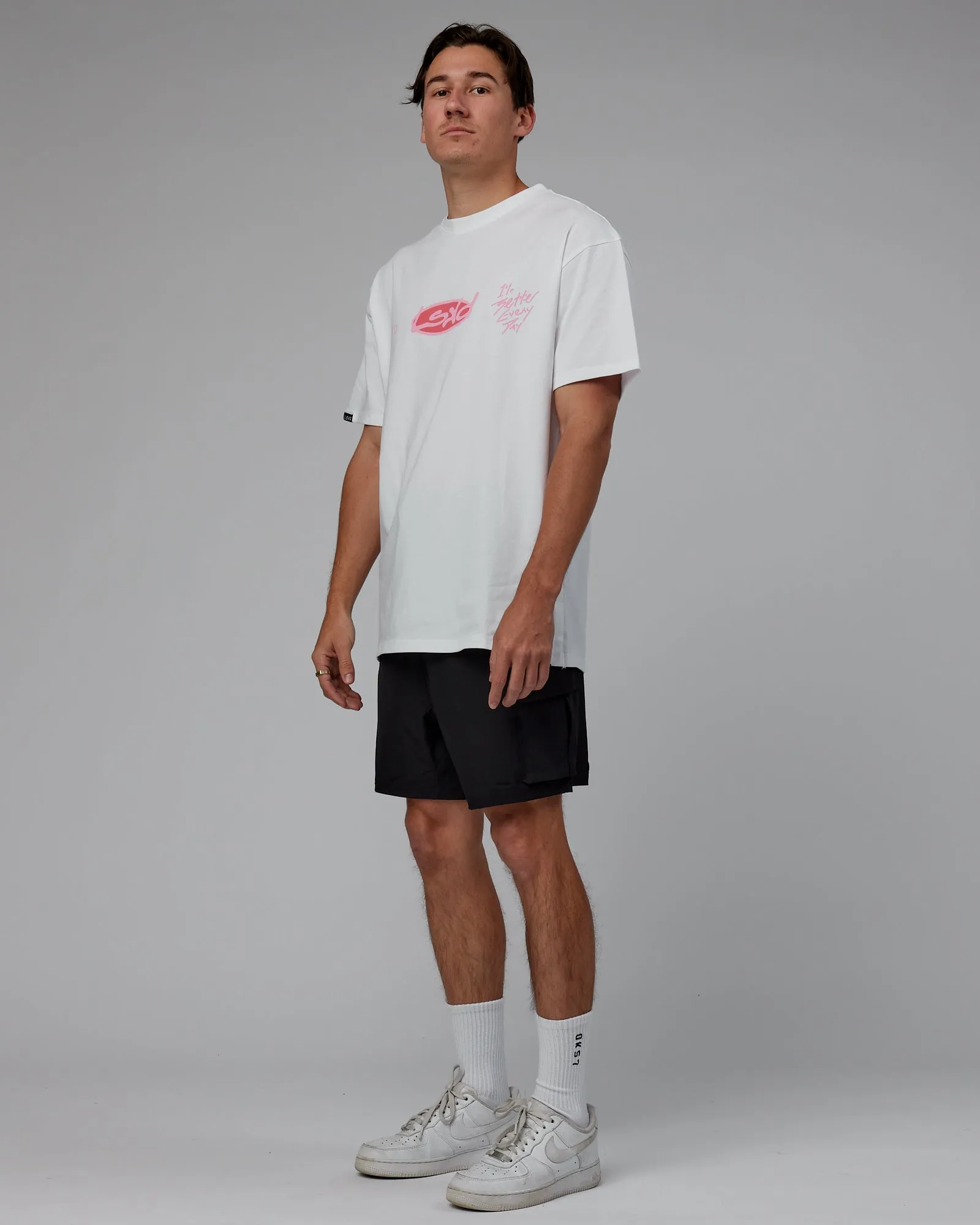 Unisex Unhinged FLXCotton Tee Oversize - White-Pink