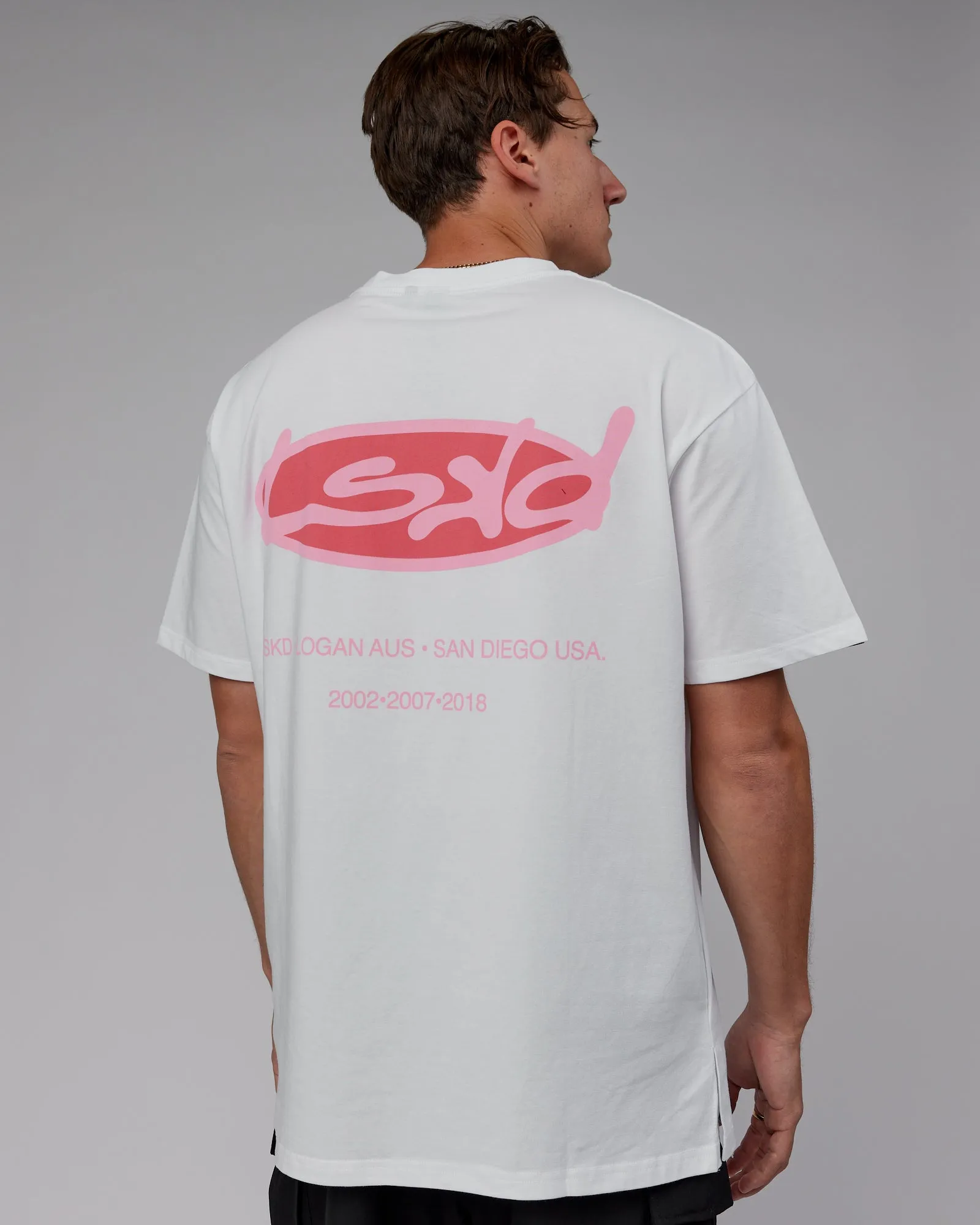 Unisex Unhinged FLXCotton Tee Oversize - White-Pink