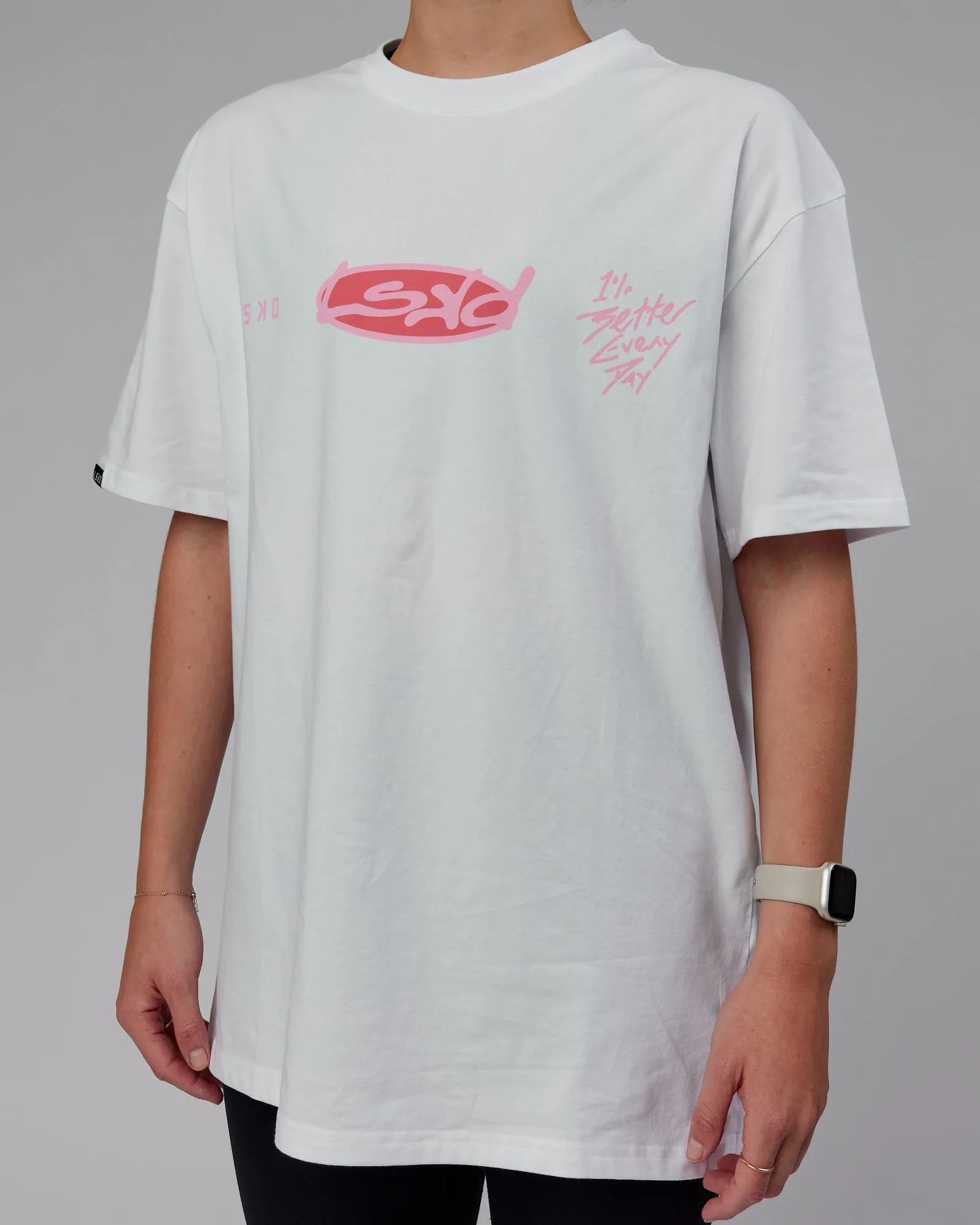 Unisex Unhinged FLXCotton Tee Oversize - White-Pink