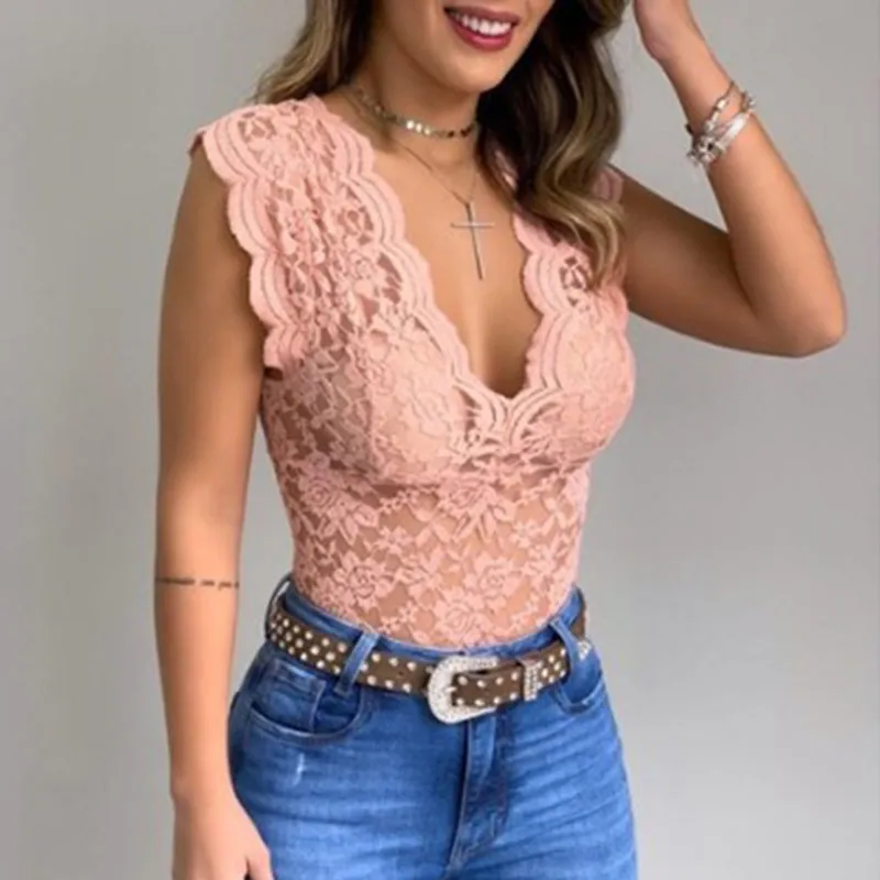 Urban Seduction Lace Cap Sleeve Scalloped Top