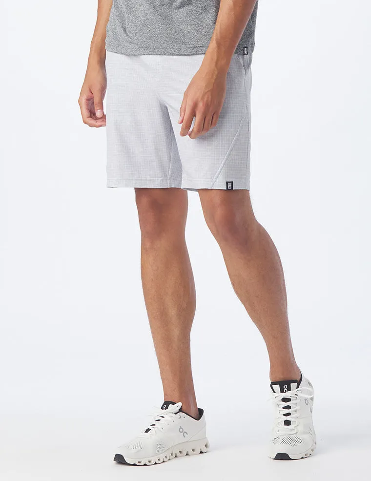Versatility Short 7.5": Ash Grey Grid Print
