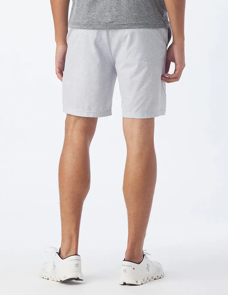 Versatility Short 7.5": Ash Grey Grid Print