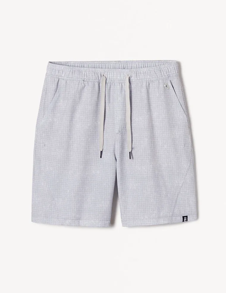 Versatility Short 7.5": Ash Grey Grid Print