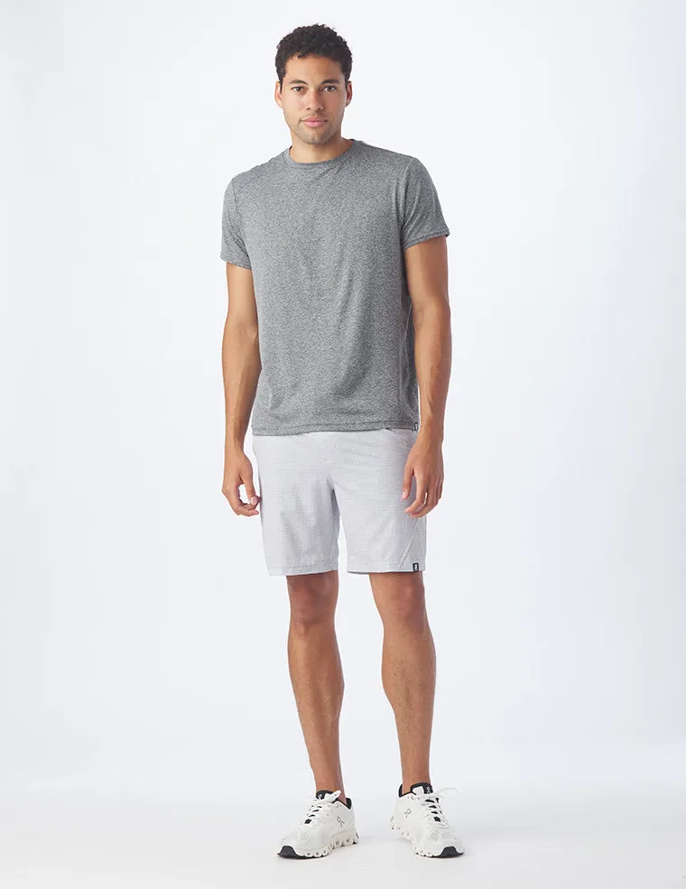 Versatility Short 7.5": Ash Grey Grid Print