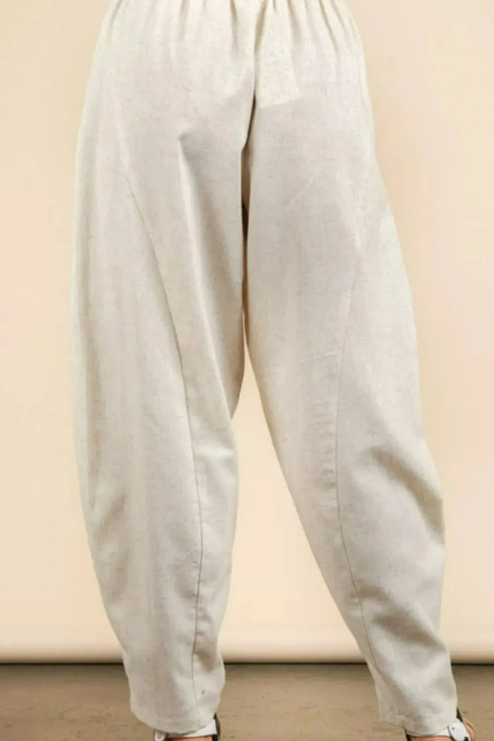 VERY J Solid Barrel Comfy Woven Pants