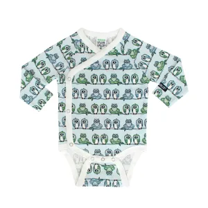 Villervalla - Wrap Body Suit - New Born Owls - Mist