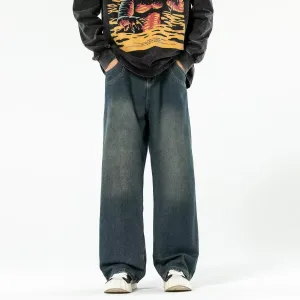 Vintage Blue Washed Men's Loose fit baggy jeans