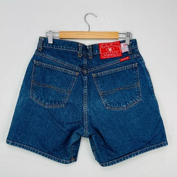 Vintage Lucky Brand Dungarees Relaxed Fit High Waisted blue Denim Mom Shorts