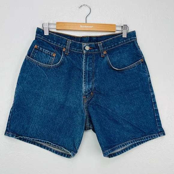 Vintage Lucky Brand Dungarees Relaxed Fit High Waisted blue Denim Mom Shorts