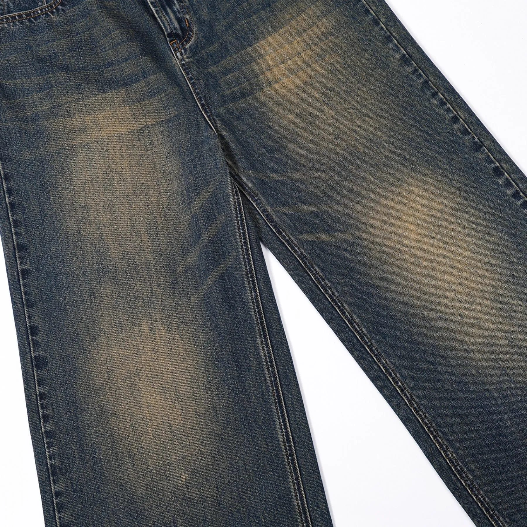 Vintage Washed Straight Leg Jeans