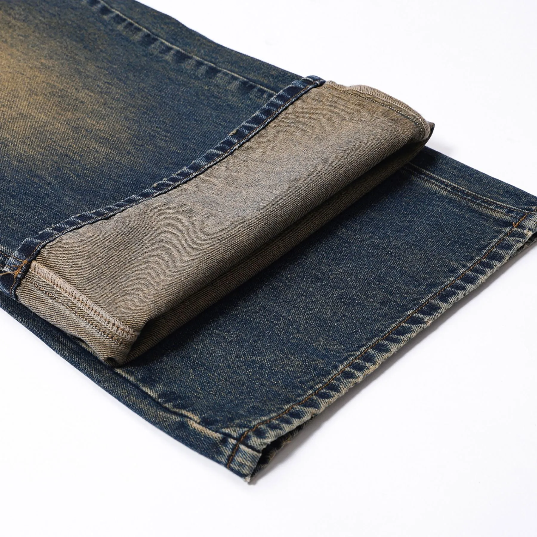Vintage Washed Straight Leg Jeans