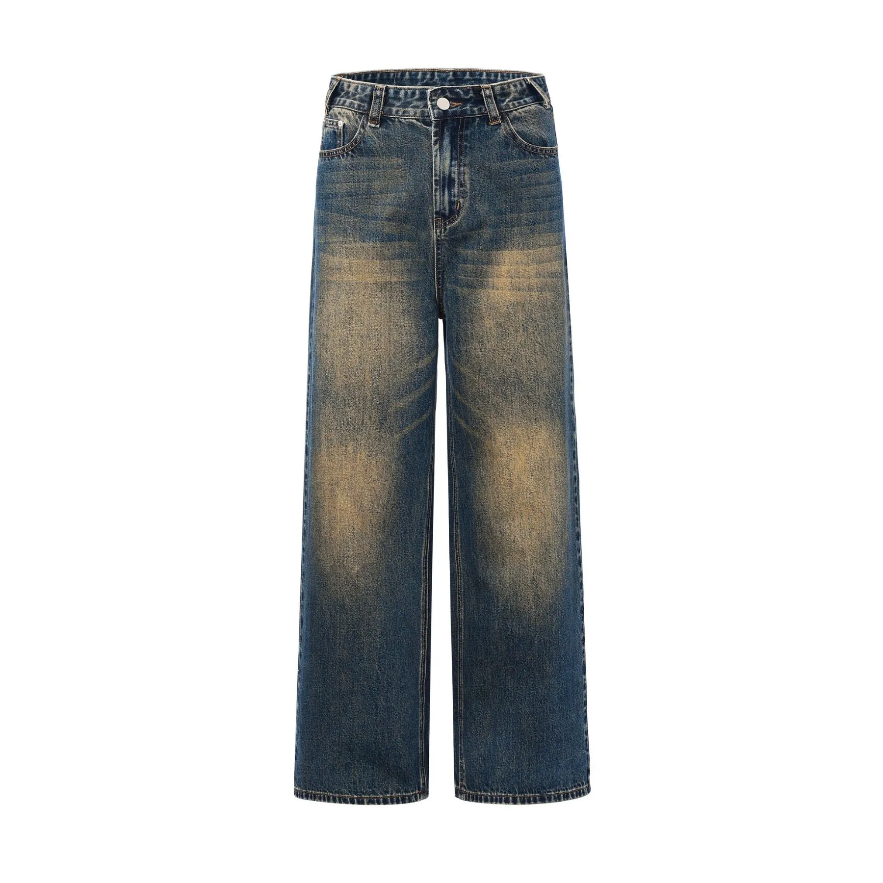 Vintage Washed Straight Leg Jeans