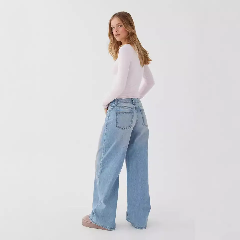 Washed Out Vintage High Waist Denim Jeans