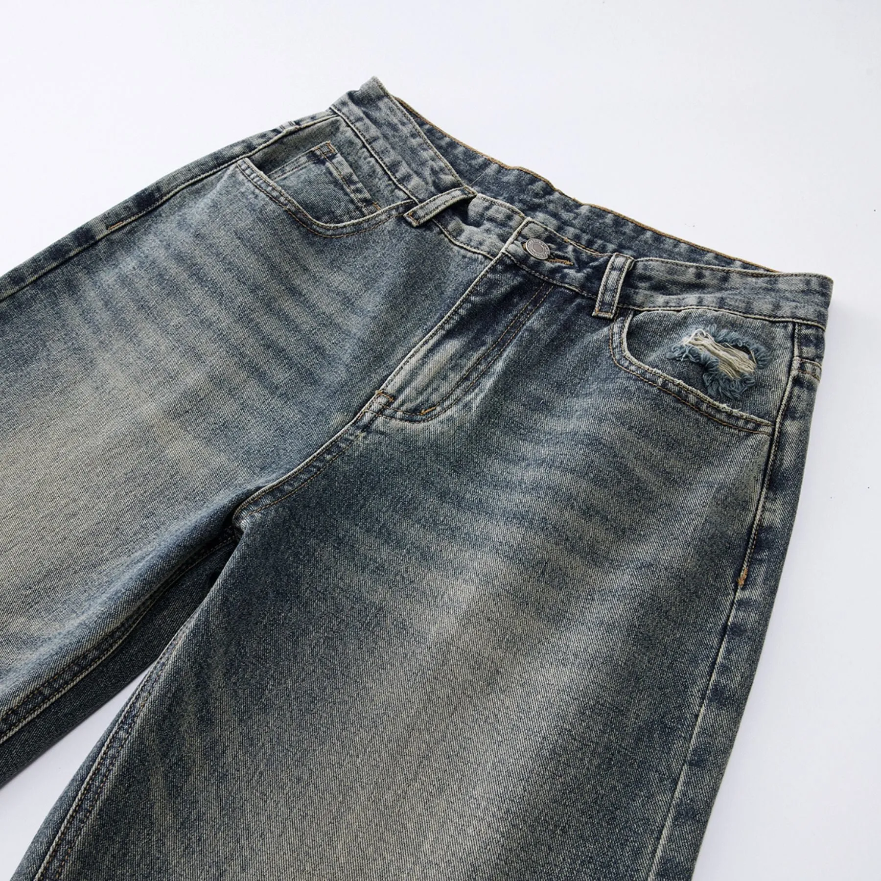 Washed Whiskers Baggy Jeans