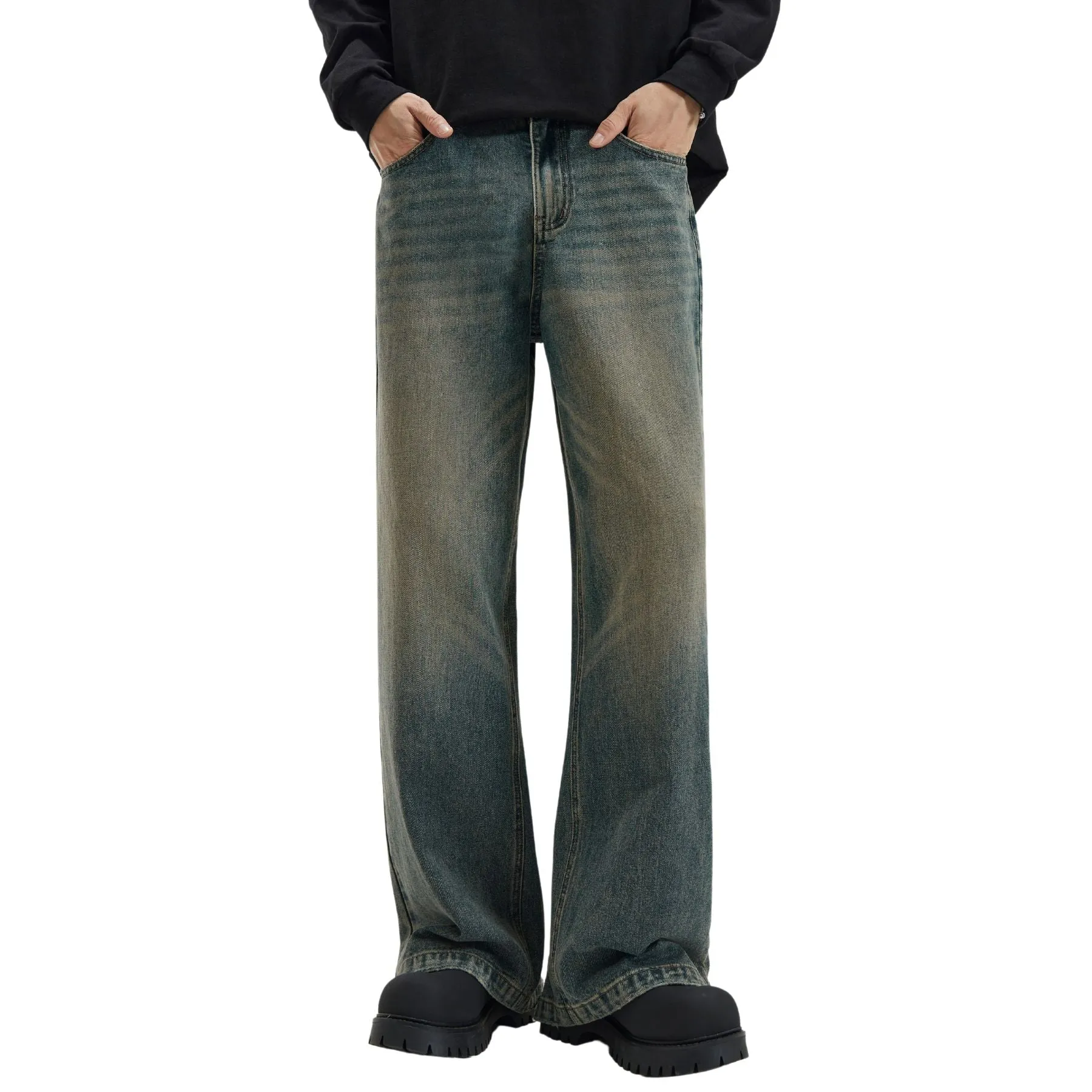 Washed Whiskers Baggy Jeans