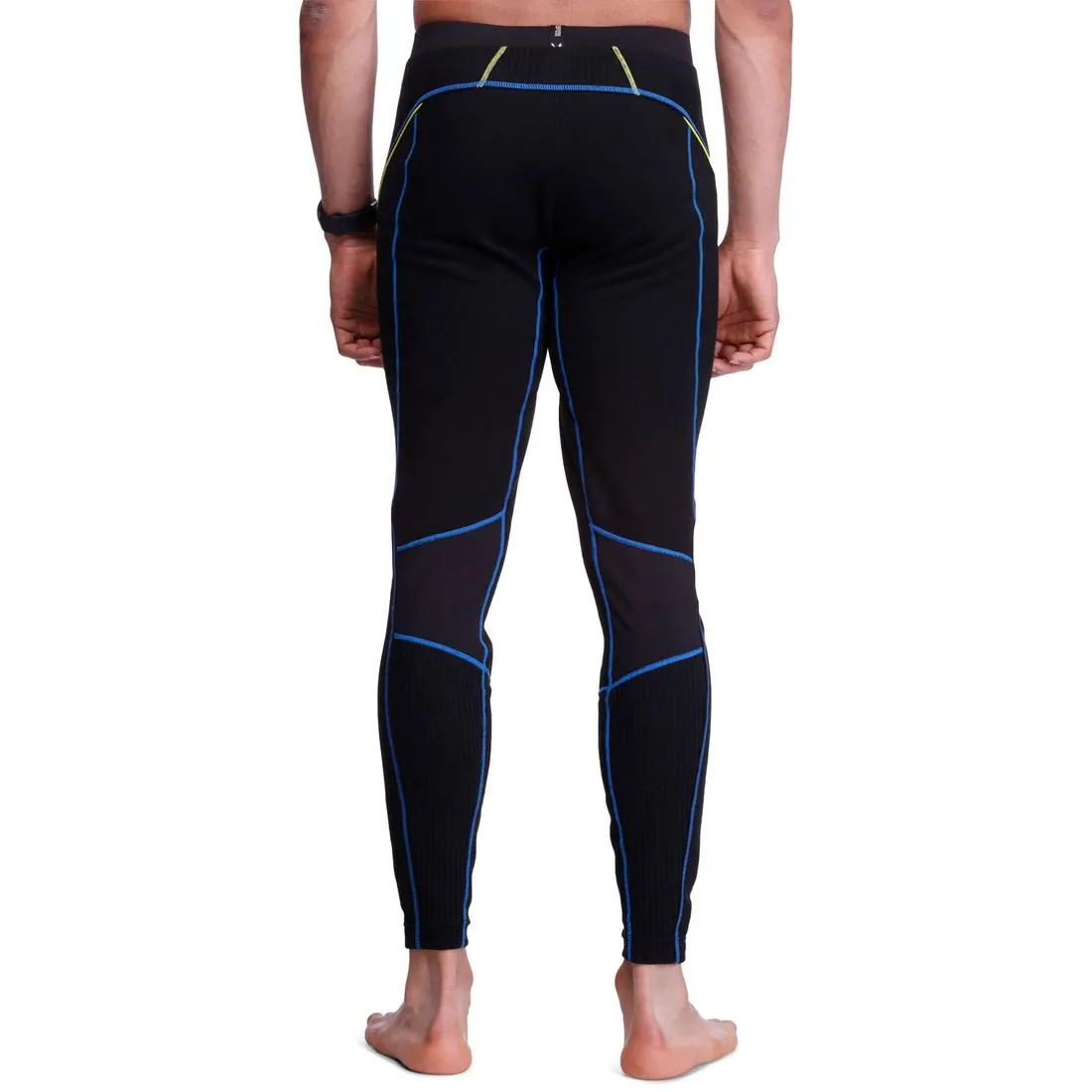Wed'ze Xwarm Men's Ski Base Layer Trousers - Black/Blue