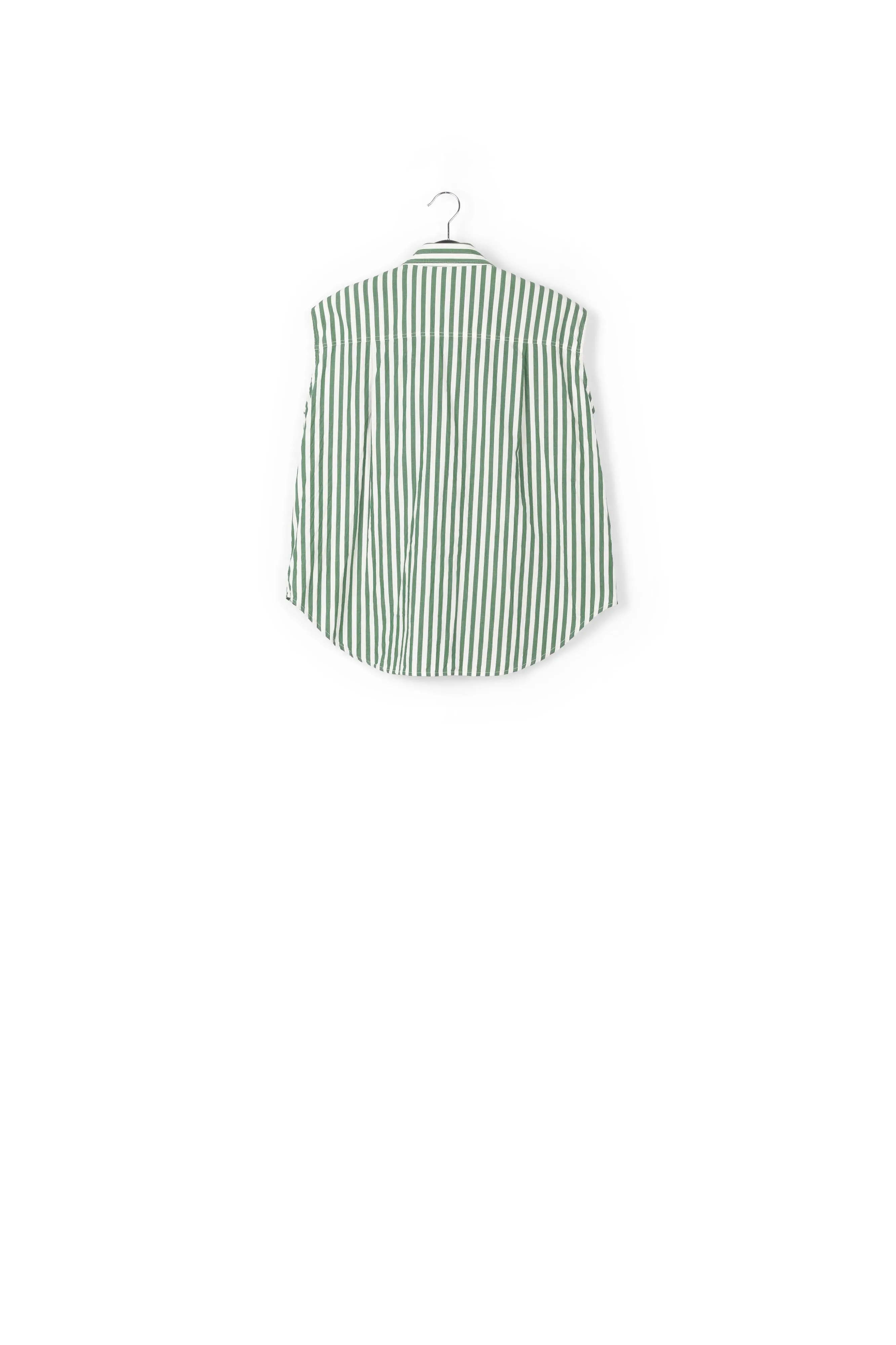White and green striped shirt with beaded fringes