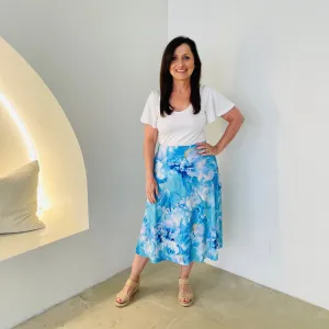 White bamboo wave sleeve top