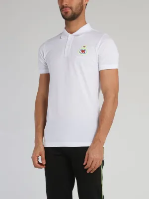 White Embroidered Polo Shirt