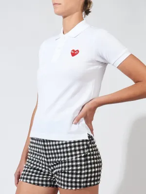 White Red Heart Play Polo S/S Shirt