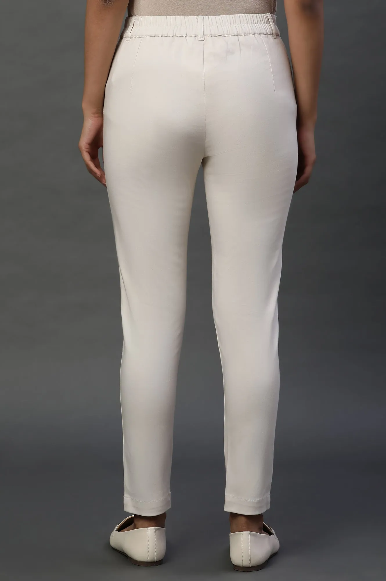 White Sleek and Comfy Slim Pants