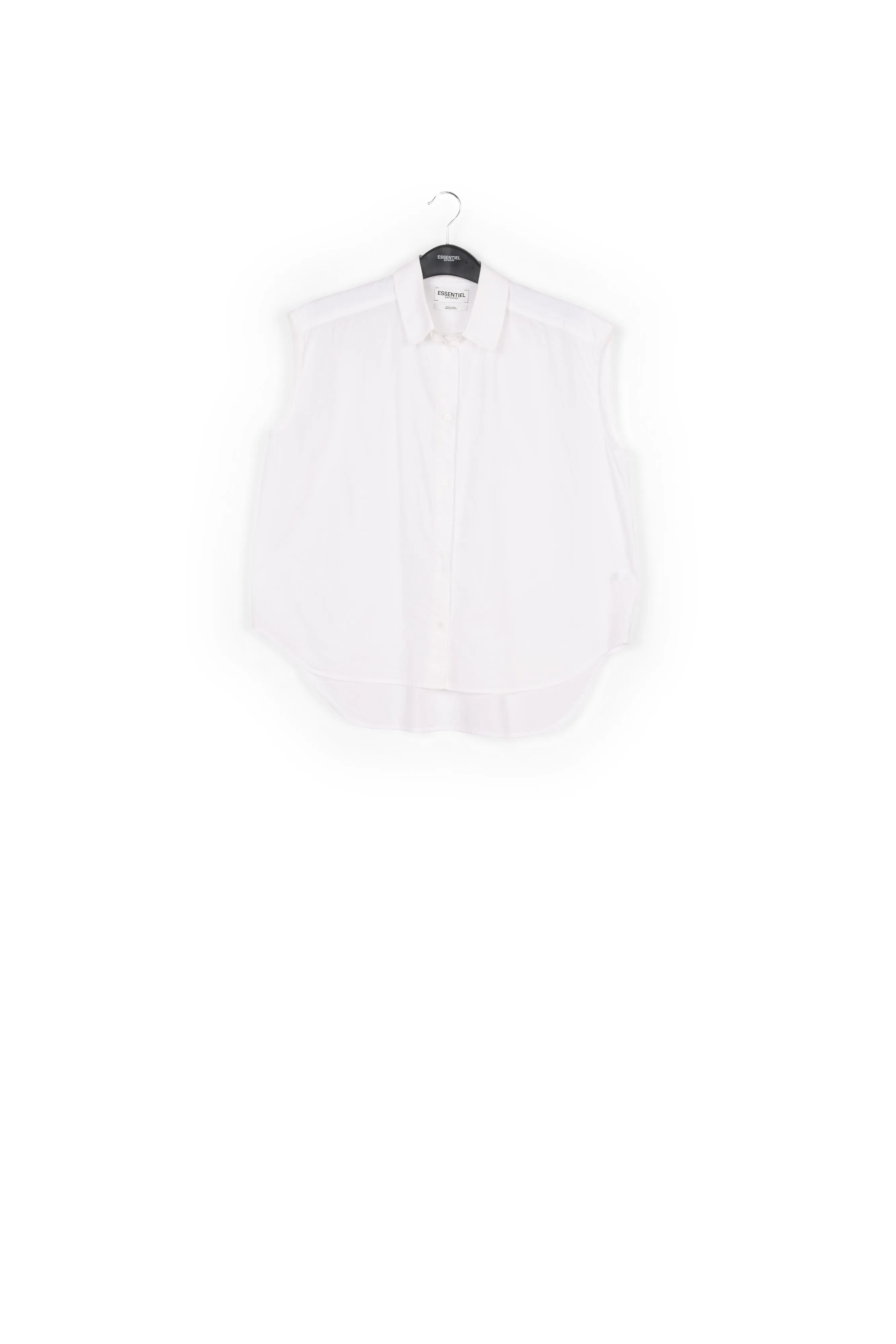 White sleeveless cotton shirt