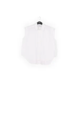 White sleeveless cotton shirt