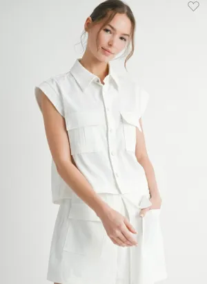 White Utility Skort Set