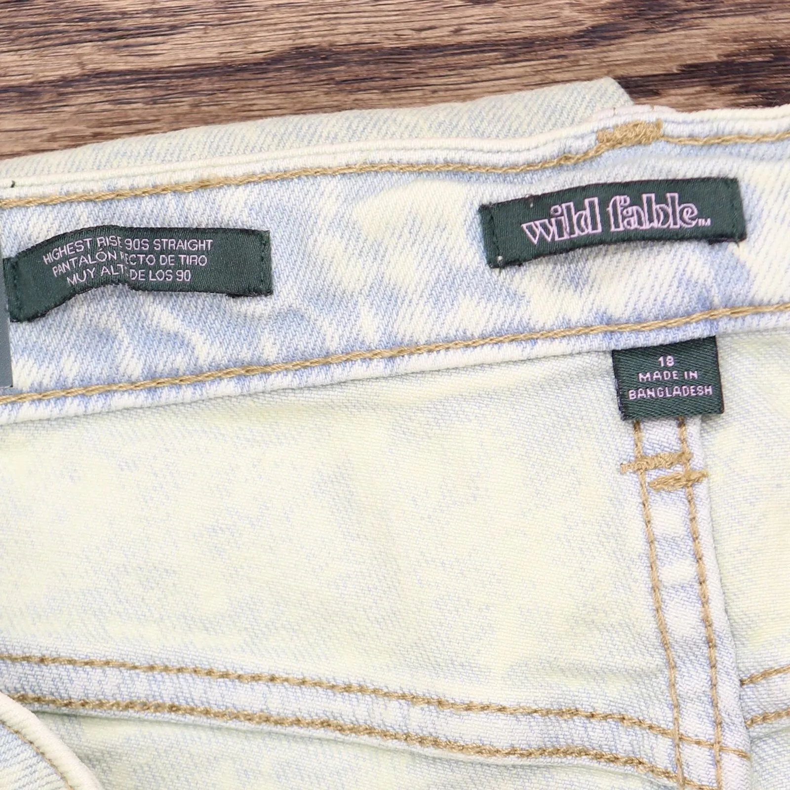 Wild Fable Women's Super-High Rise Acid Over-Dye Straight Jeans