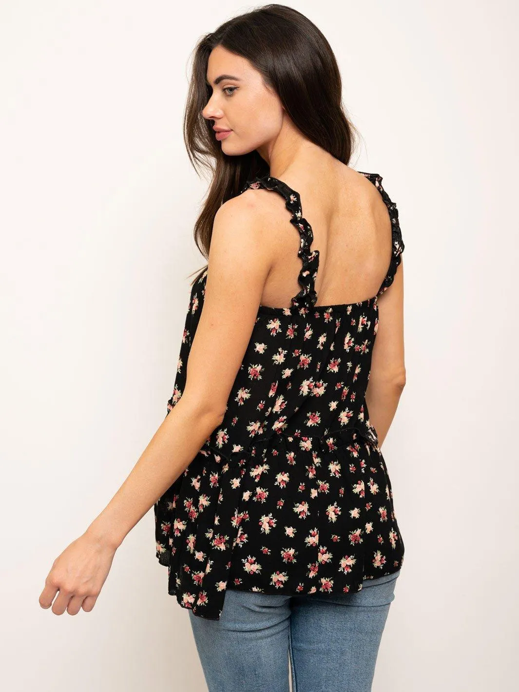 WOMEN'S FLORAL TUNIC TANK TOP