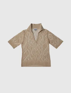 WOMEN'S LACE SHORT SLEEVE POLO