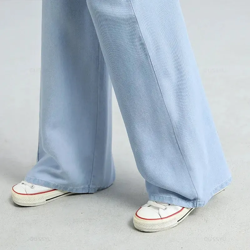 Women's Loose Fit Wide Leg Denim Pants