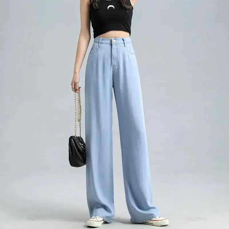 Women's Loose Fit Wide Leg Denim Pants