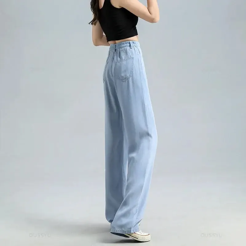 Women's Loose Fit Wide Leg Denim Pants