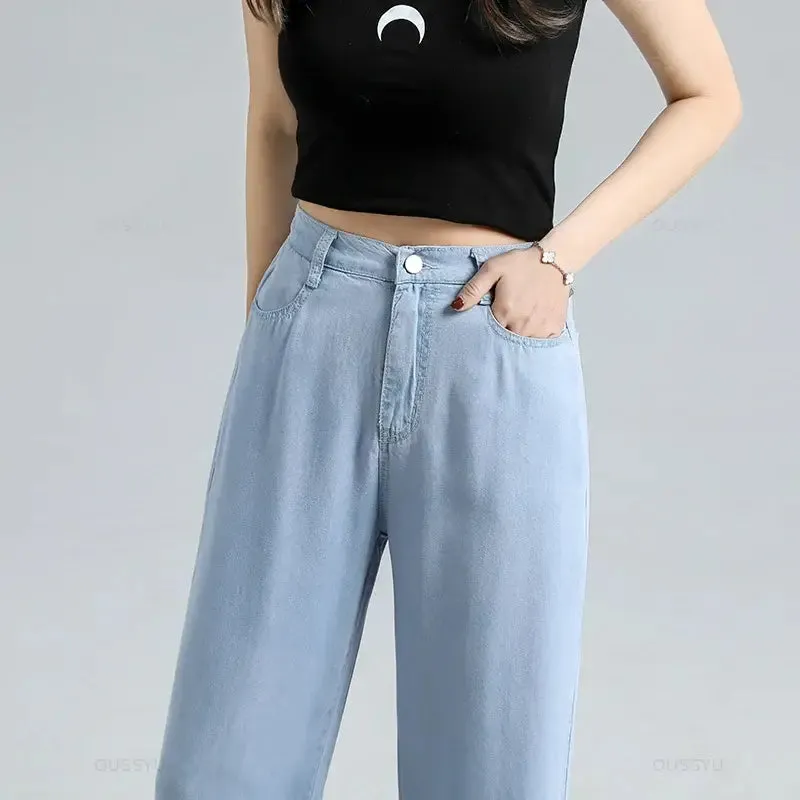Women's Loose Fit Wide Leg Denim Pants