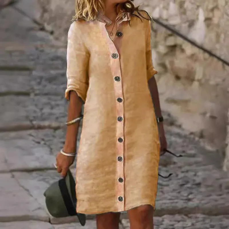 Women’s Minimalist Breathable Button-up Dress