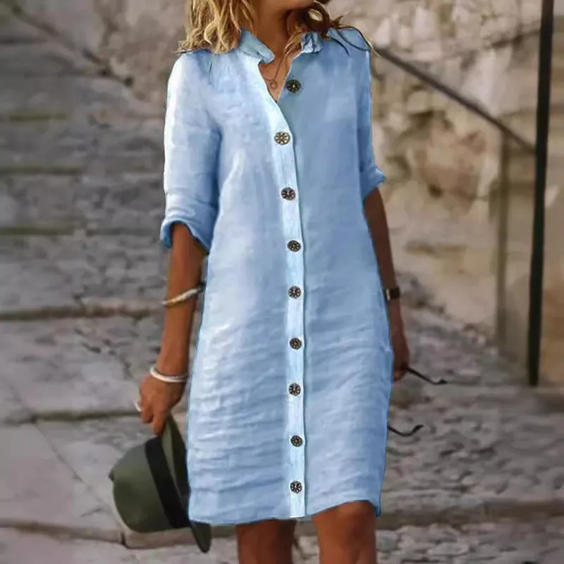 Women’s Minimalist Breathable Button-up Dress