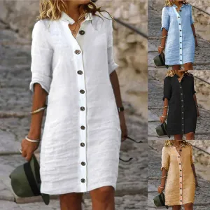 Women’s Minimalist Breathable Button-up Dress