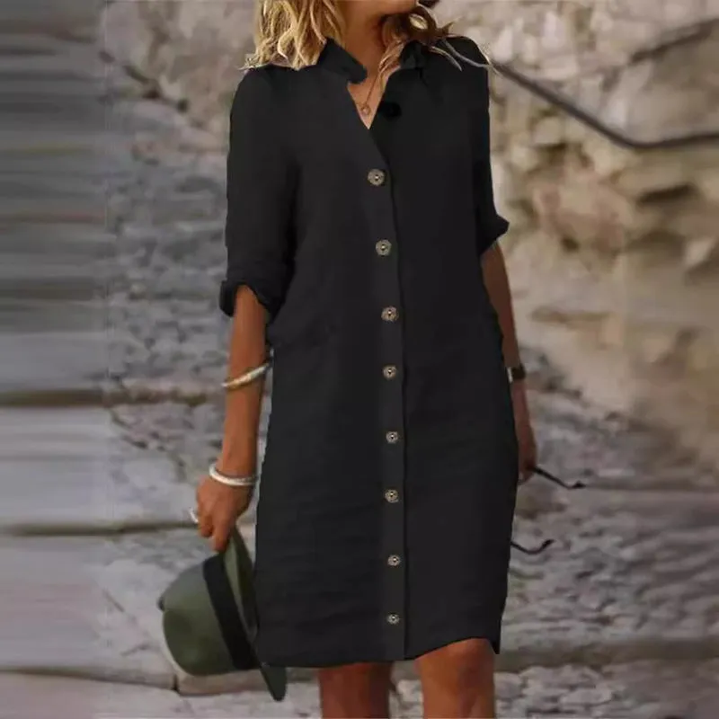 Women’s Minimalist Breathable Button-up Dress