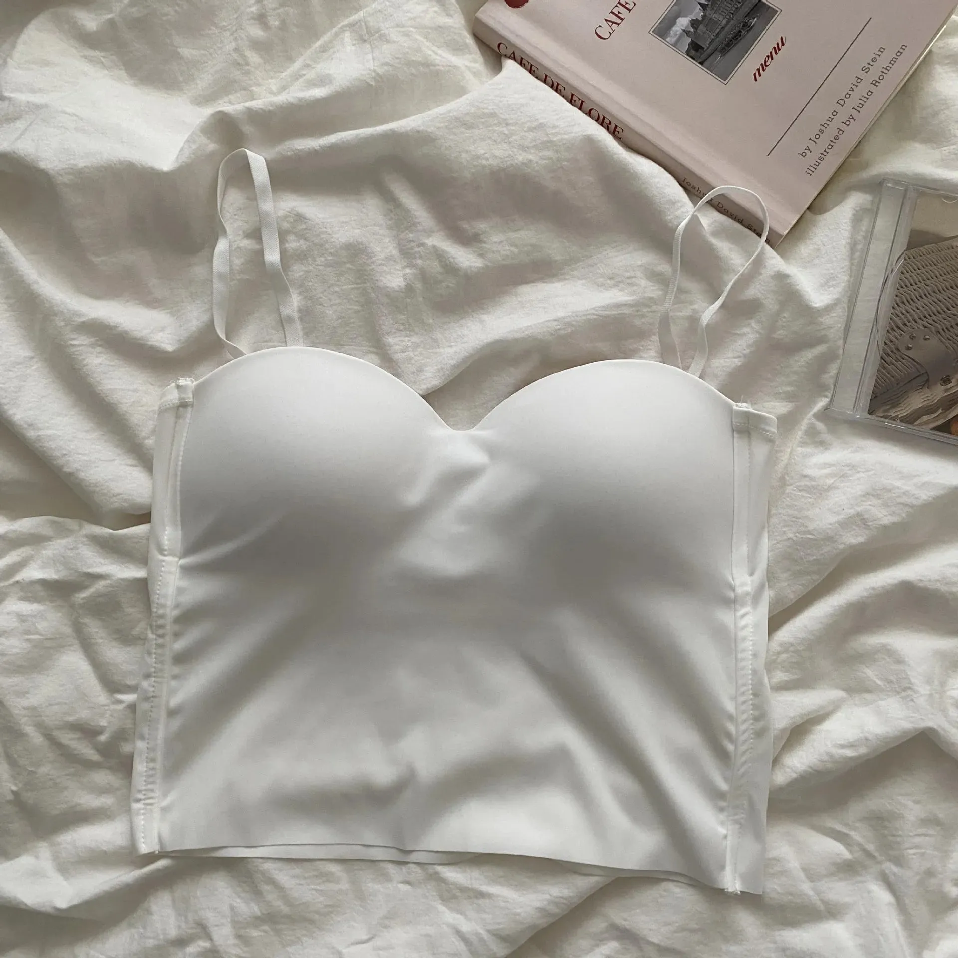 Women's Seamless Fitness Crop Top Camisole - Summer Thin Elegant Sexy Ice Silk Underwear Tank Top