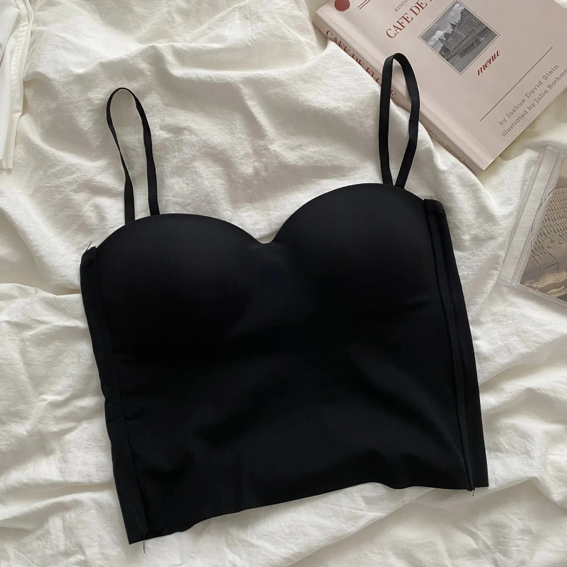 Women's Seamless Fitness Crop Top Camisole - Summer Thin Elegant Sexy Ice Silk Underwear Tank Top