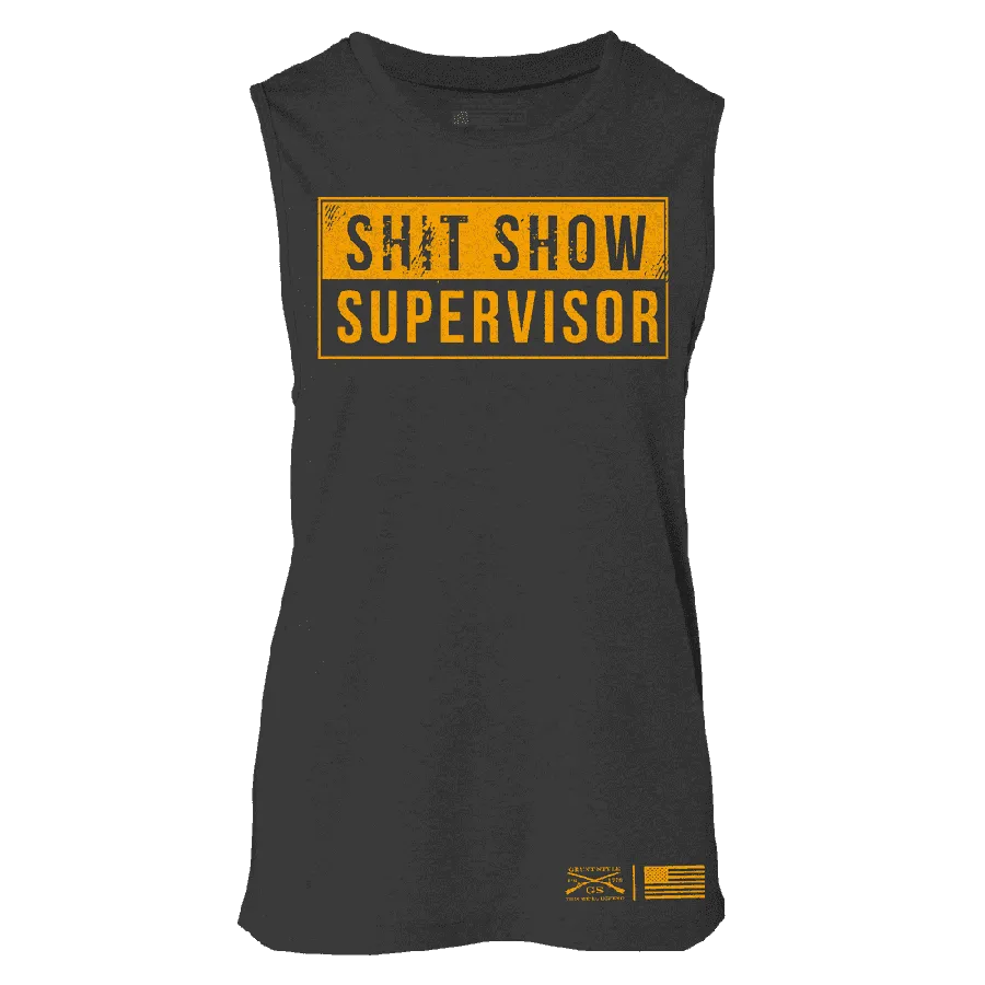 Women's Sh*t Show Supervisor Everyday Tank - Dark Heather Gray
