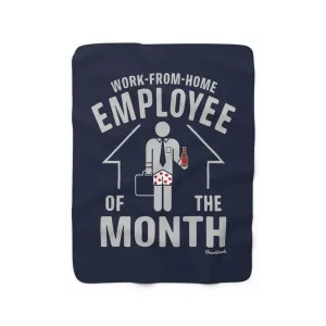 Work-From-Home Employee of the Month Sherpa Fleece Blanket - Navy