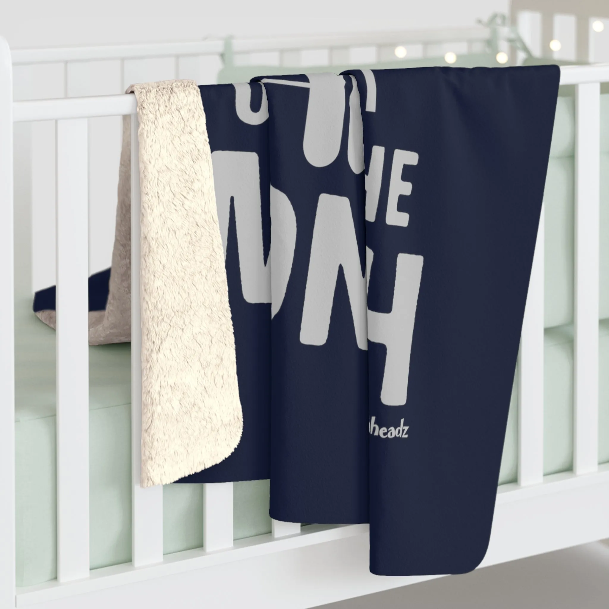 Work-From-Home Employee of the Month Sherpa Fleece Blanket - Navy