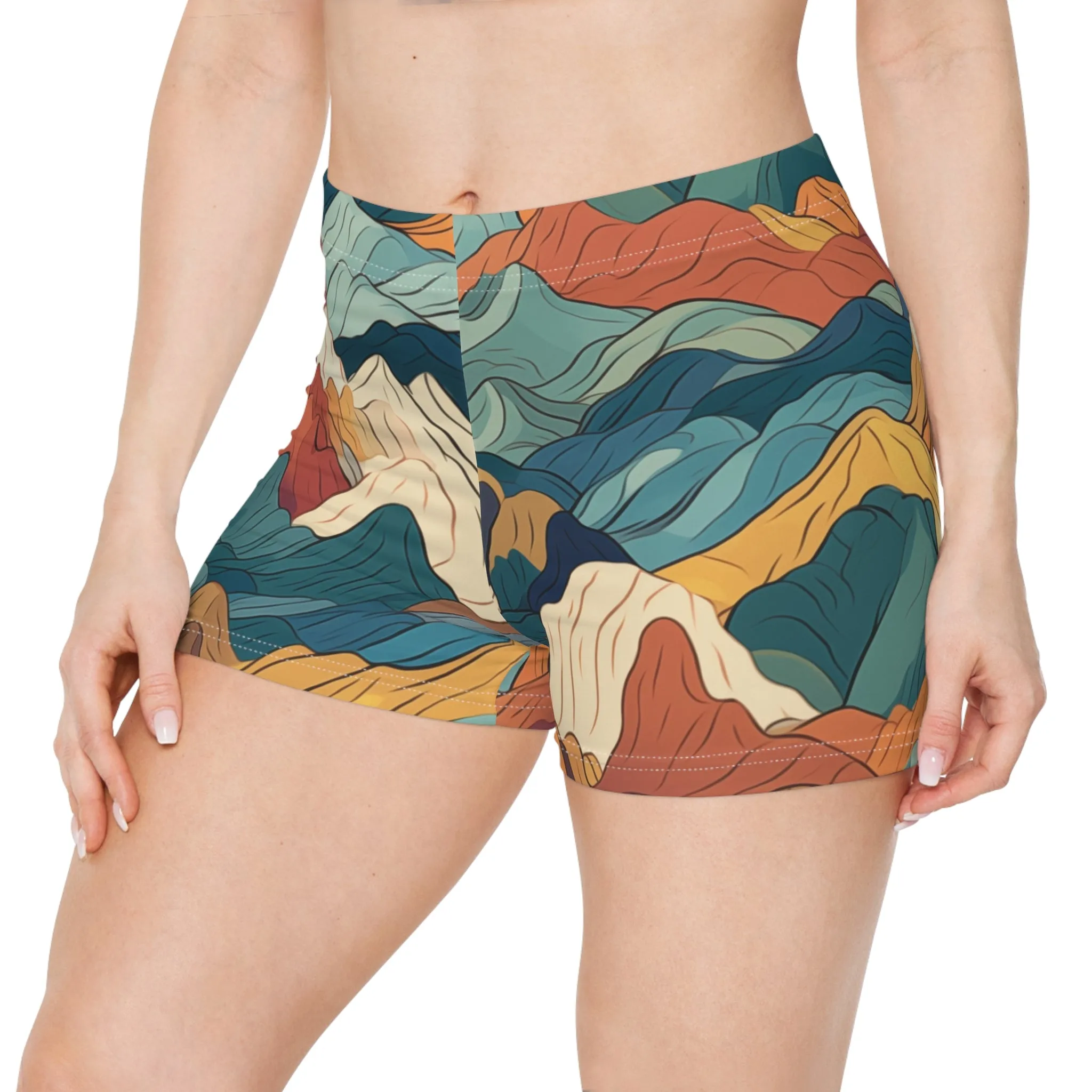 Workout Shorts - Bogdana Aix-en-Provence Anime Mountains